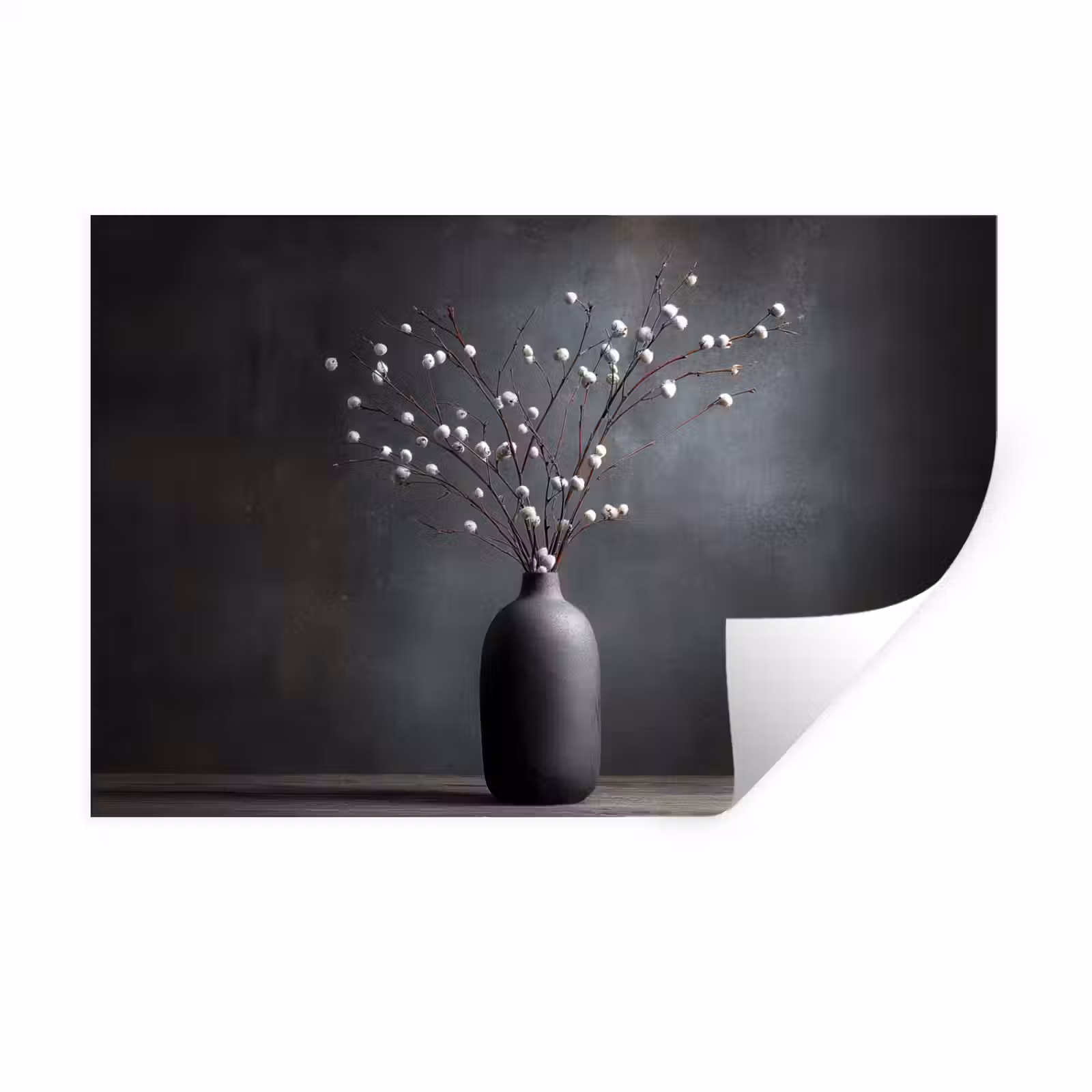 Muursticker - Takken - Vaas - Bolletjes - Wit — 1