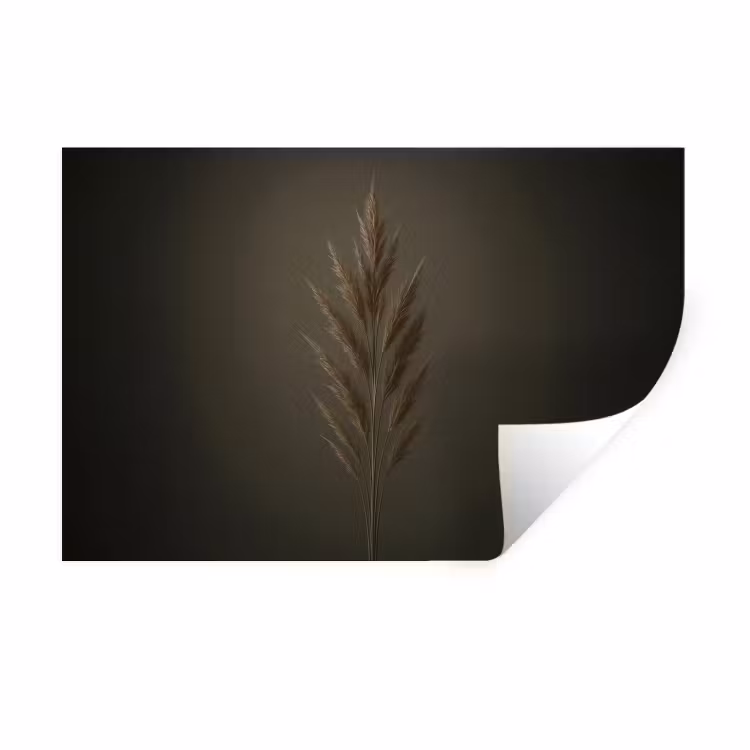 Muursticker - Tak - Pluimgras - Donkerbruin — 1