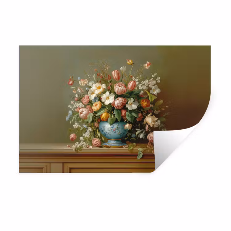 Muursticker - Vaas - Pastel - Kleuren - Bloemen — 1