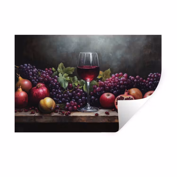 Muursticker - Wijn - Fruit - Stilleven — 1