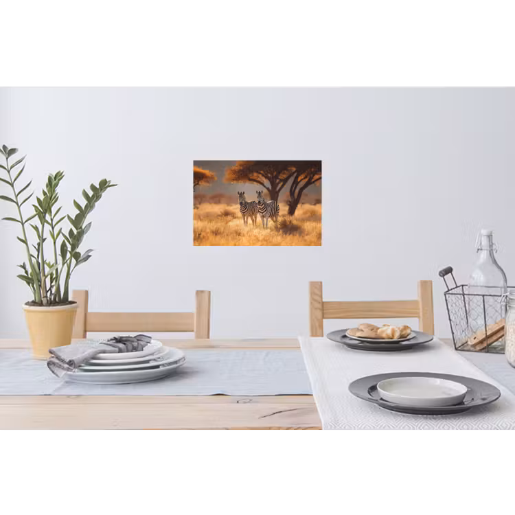 Muursticker - Zebra's - Savannelandschap - Gras — 3
