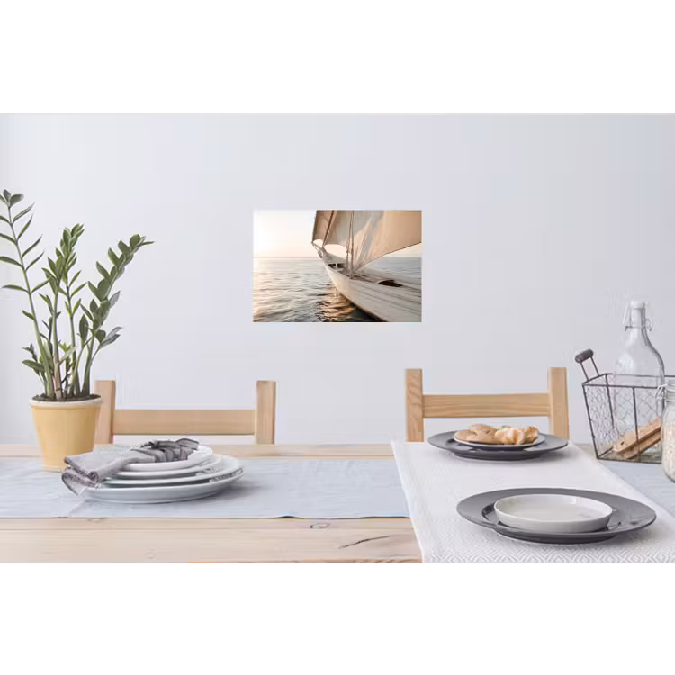 Muursticker - Zeilboot - Zee - Beige - Zon — 3