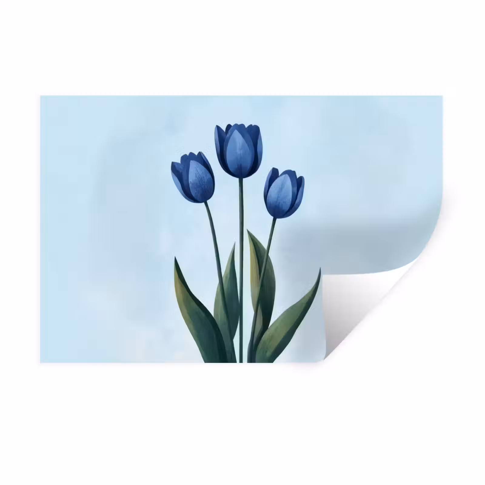 Muursticker - Tulpen - Blauw - Bladeren — 1
