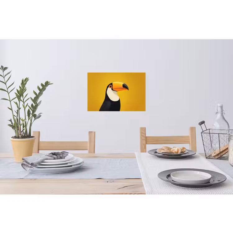 Muursticker - Toekan - Minimalistisch - Snavel - Oranje — 3