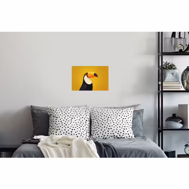 Muursticker - Toekan - Minimalistisch - Snavel - Oranje — 5