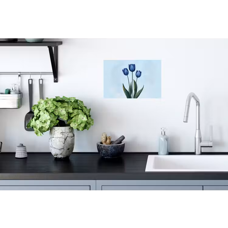 Muursticker - Tulpen - Blauw - Bladeren — 2