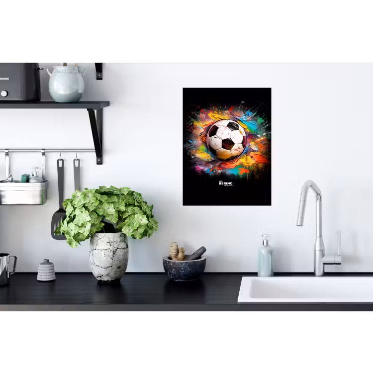 Muursticker - Voetbal omringd door verfklodders — 2