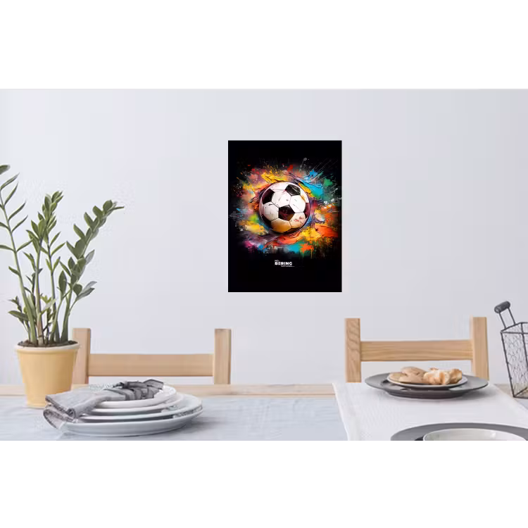 Muursticker - Voetbal omringd door verfklodders — 3