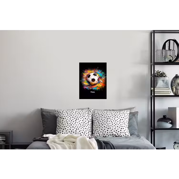 Muursticker - Voetbal omringd door verfklodders — 5