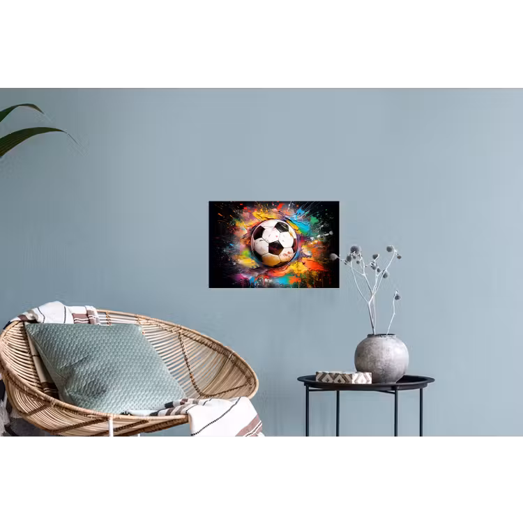 Muursticker - Voetbal - Verf - Kleuren - Zwart - Wit — 4