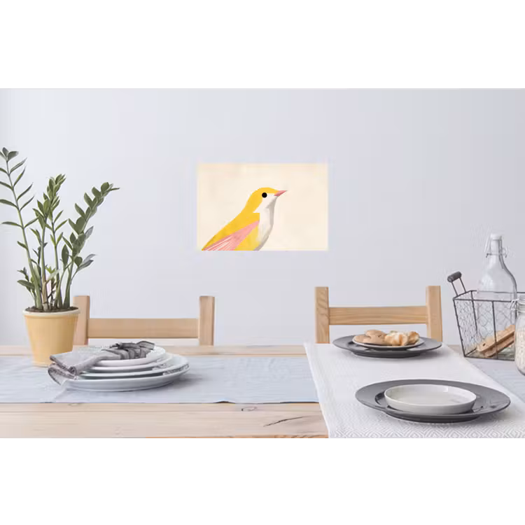 Muursticker - Vogel - Minimalistisch - Geel — 3