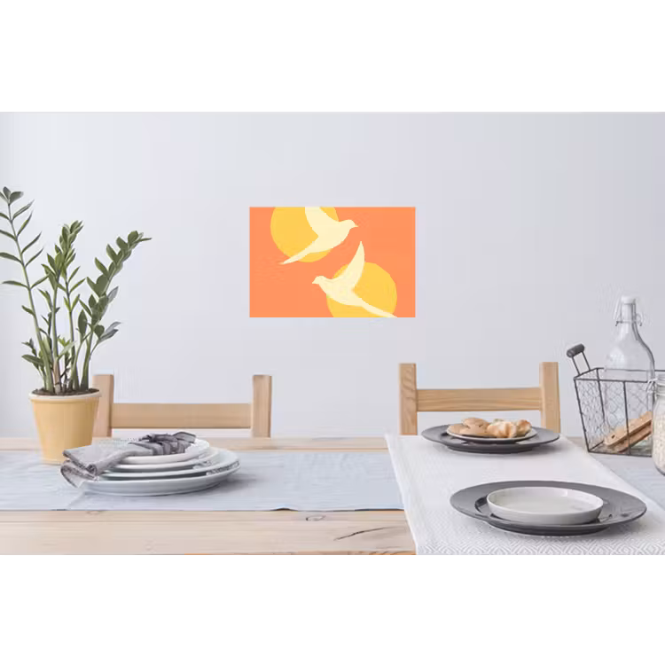 Muursticker - Vogels - Cirkels - Geel — 3