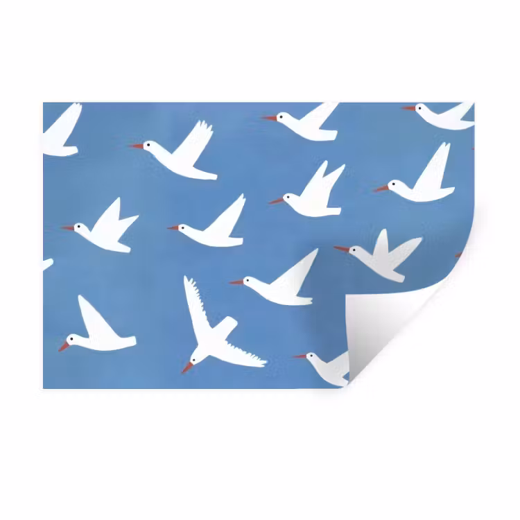 Muursticker - Vogels - Wit - Patroon — 1