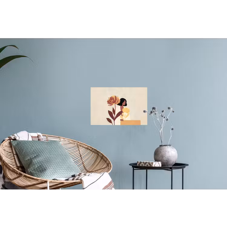 Muursticker - Vrouw - Minimalistisch - Bloem — 4