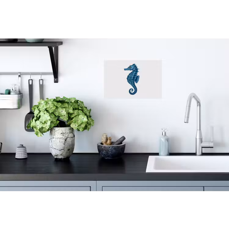 Muursticker - Zeepaardje - Staart - Blauw — 2