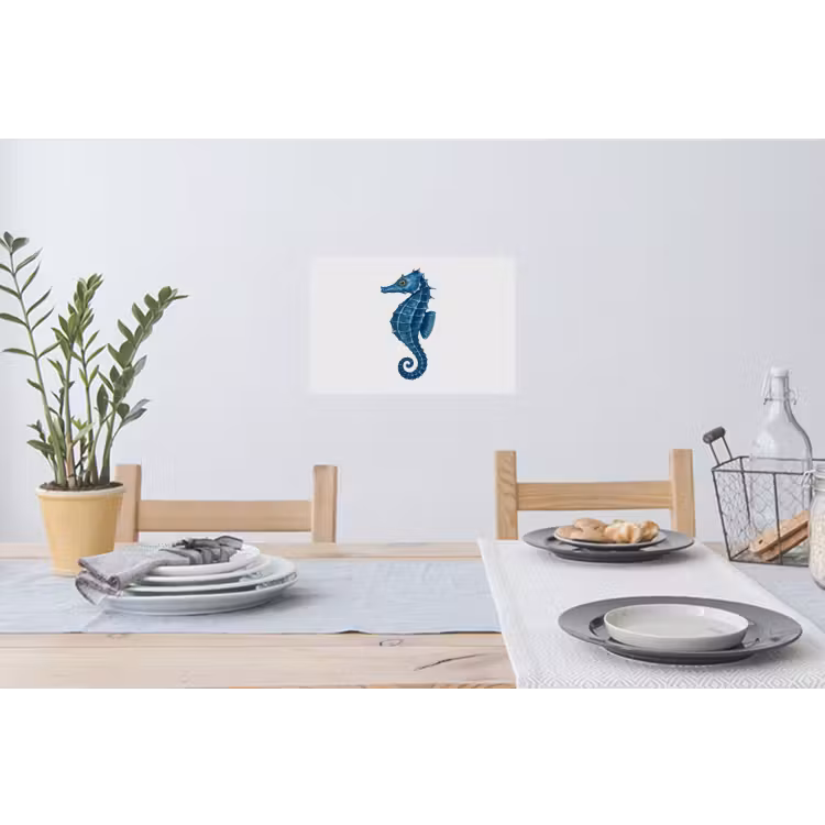 Muursticker - Zeepaardje - Staart - Blauw — 3