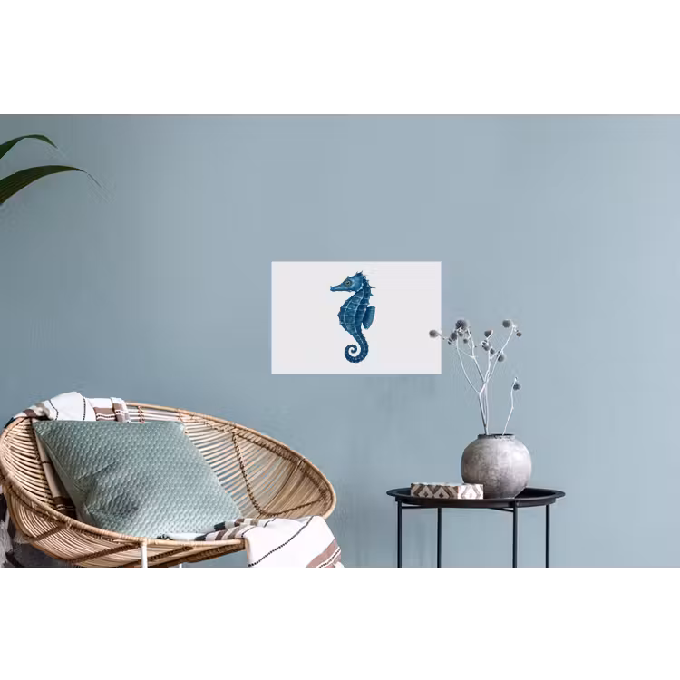 Muursticker - Zeepaardje - Staart - Blauw — 4