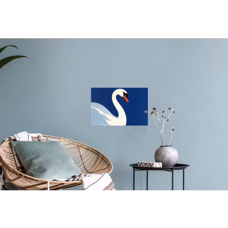 Muursticker - Zwaan - Wit - Snavel - Illustratie — 4