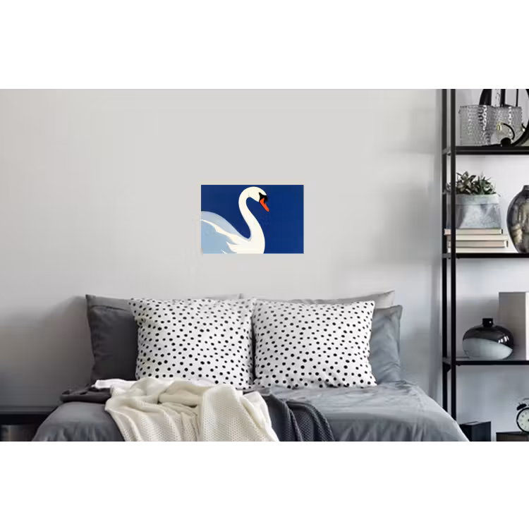 Muursticker - Zwaan - Wit - Snavel - Illustratie — 5