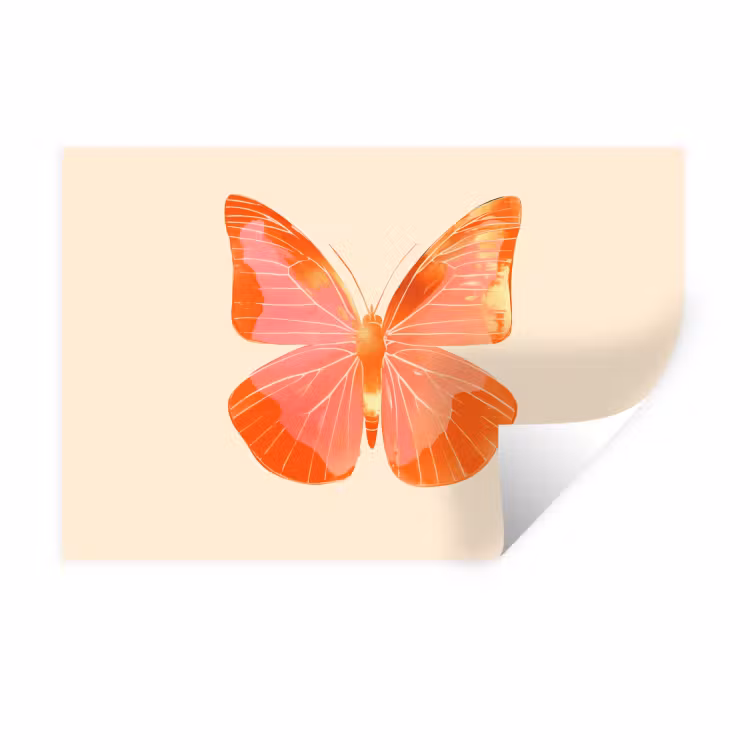 Muursticker - Vlinder - Minimalistisch - Roze — 1