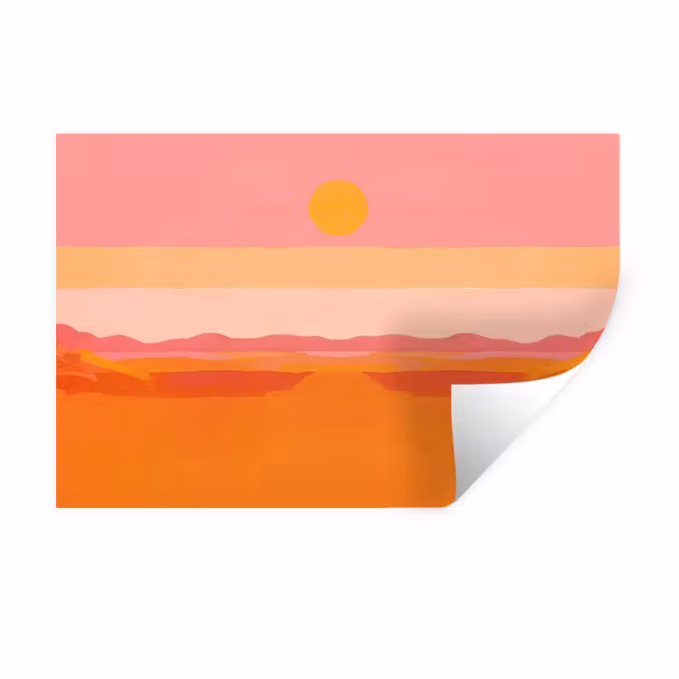 Muursticker - Zon - Abstract - Landschap - Oranje — 1