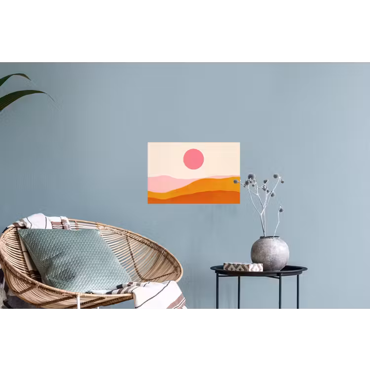 Muursticker - Zon - Heuvels - Abstract - Roze — 4