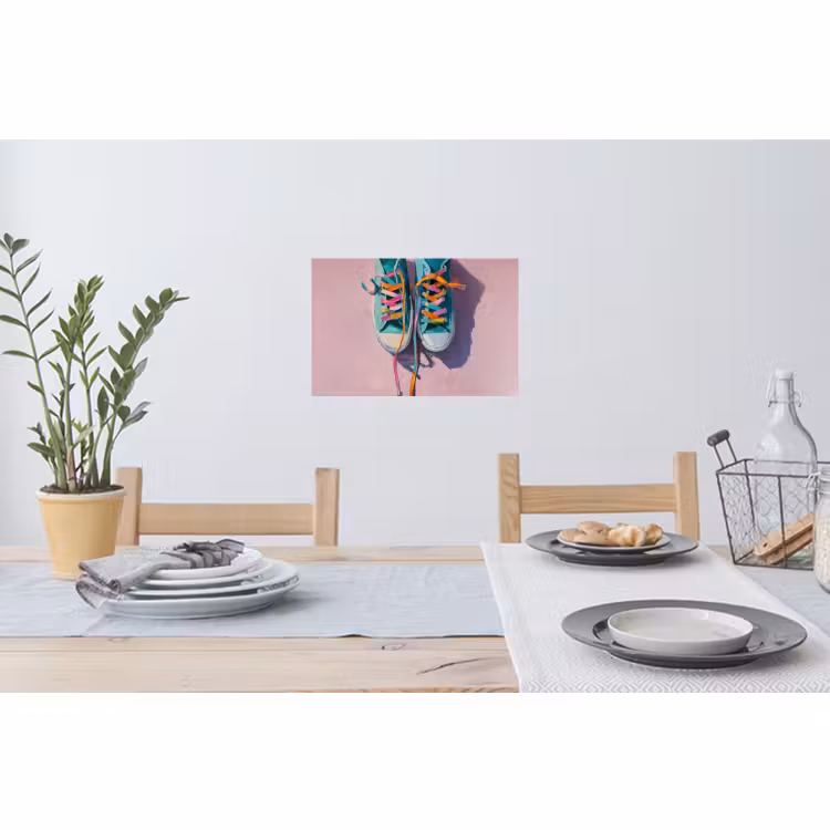 Muursticker - Sneakers - Veters - Kleurrijk - Schaduw — 3