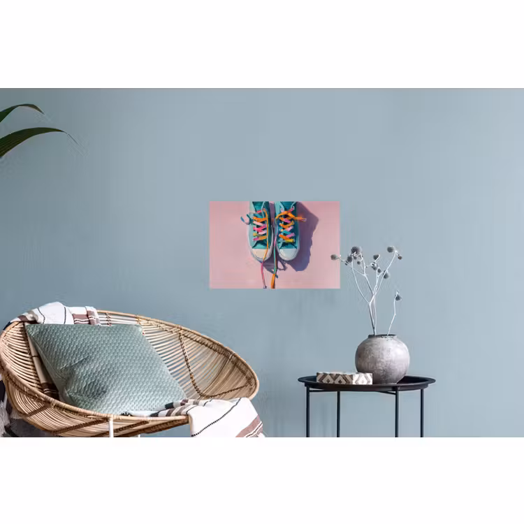 Muursticker - Sneakers - Veters - Kleurrijk - Schaduw — 4