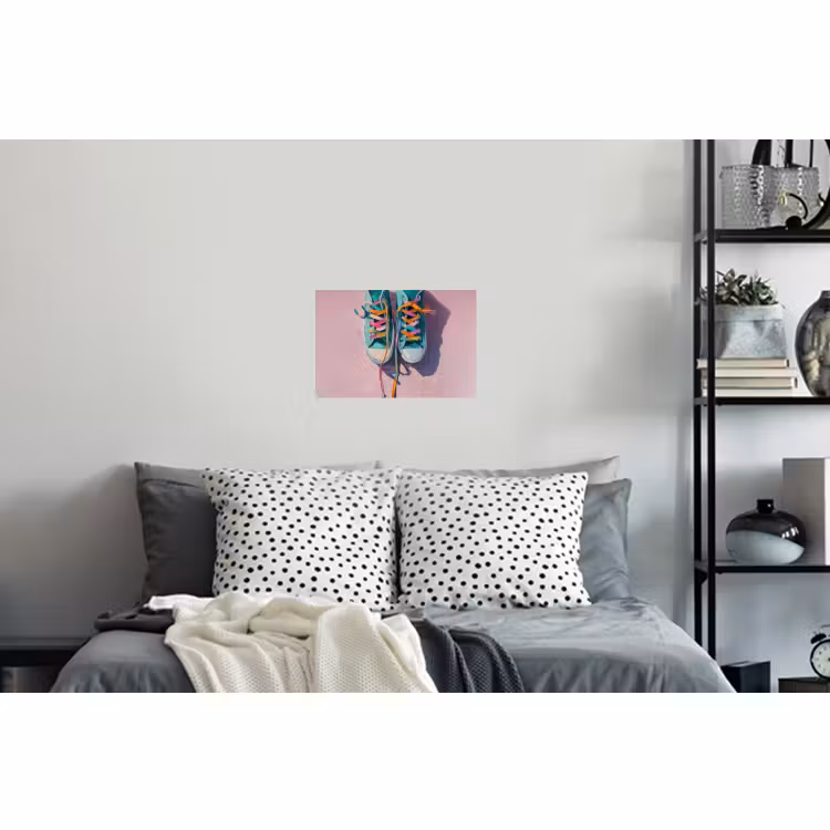 Muursticker - Sneakers - Veters - Kleurrijk - Schaduw — 5