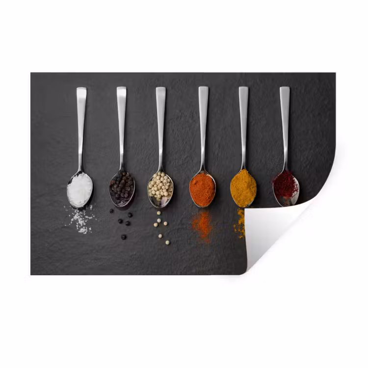 Muursticker - Specerijen - Lepels - Tafel - Rustiek - Kruiden — 1