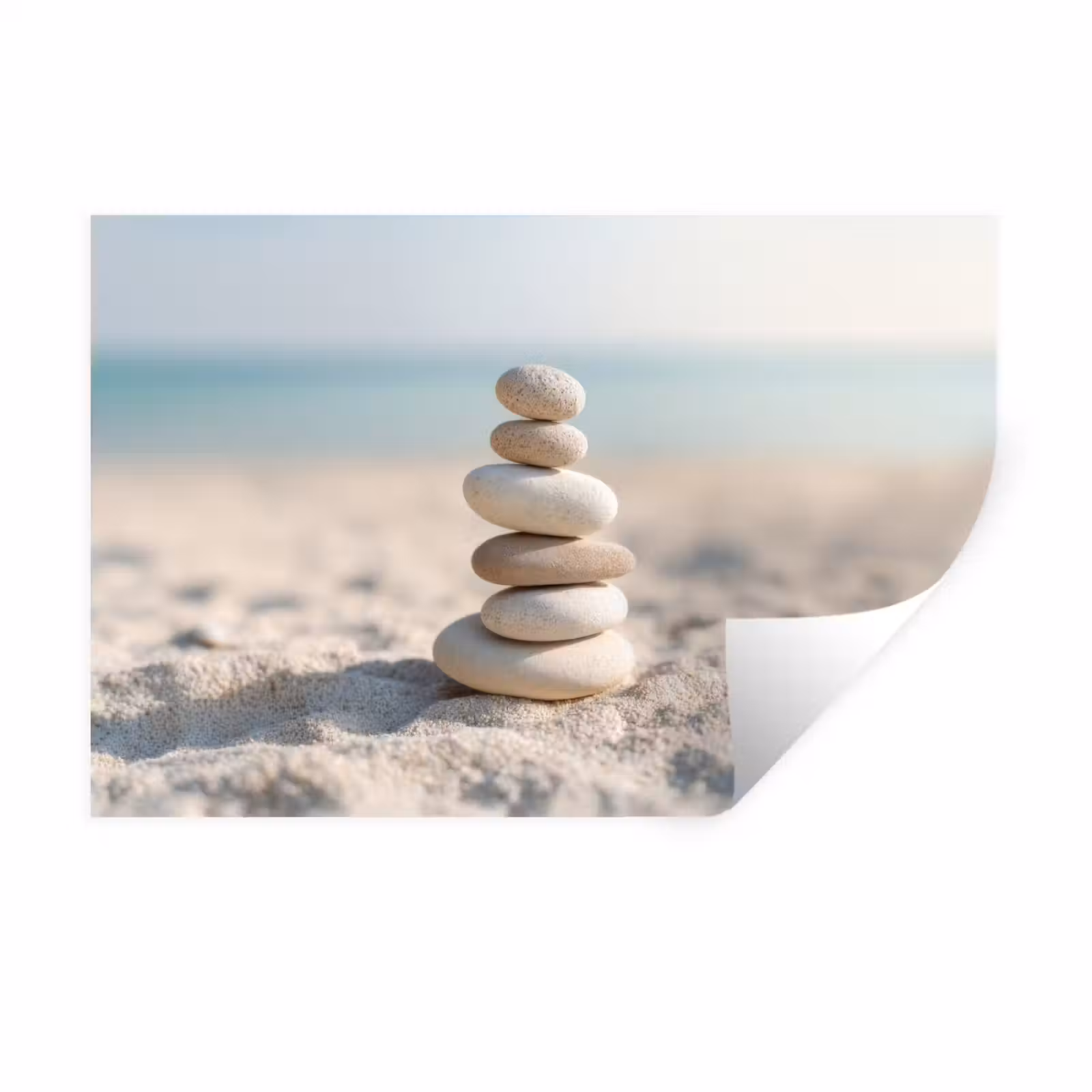 Muursticker - Stenen - Stapel - Zand - Zee — 1