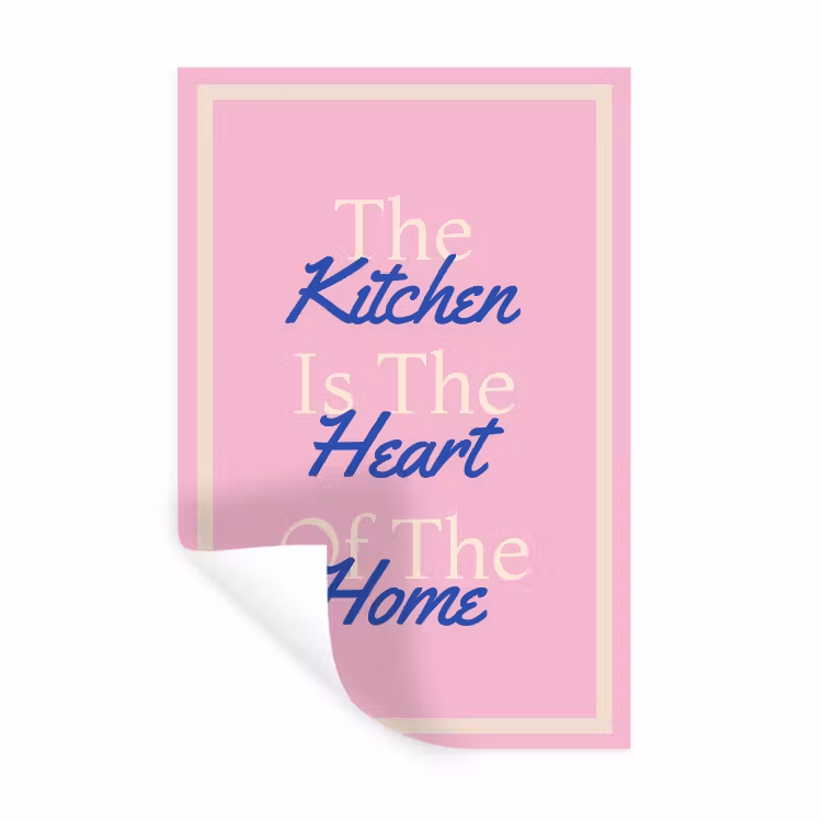 Muursticker - Tekst - Blauw - Keuken - Kader — 1