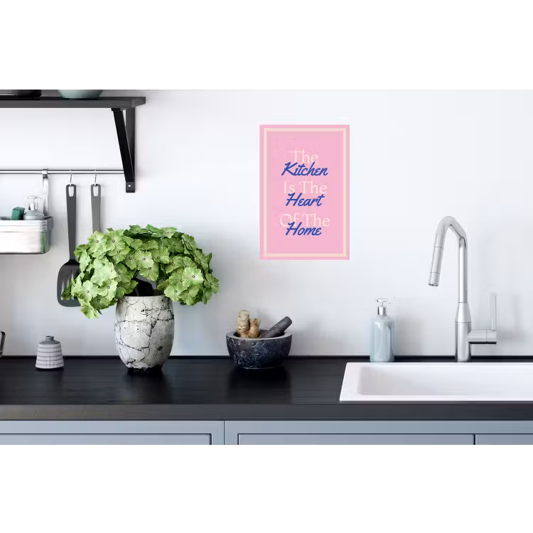 Muursticker - Tekst - Blauw - Keuken - Kader — 2