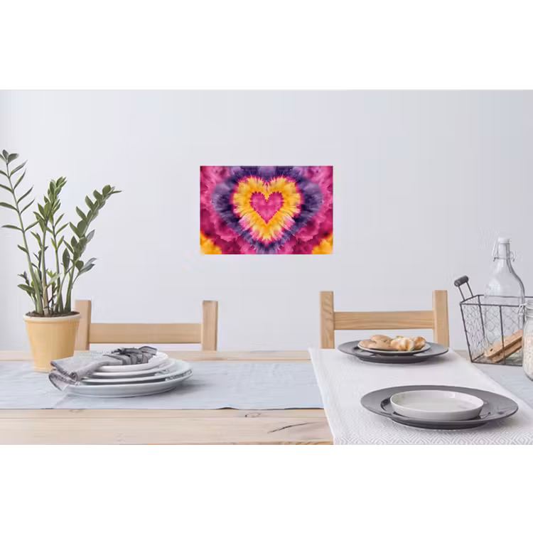 Muursticker - Tie dye - Hartvorm - Vlammen - Oranje — 3