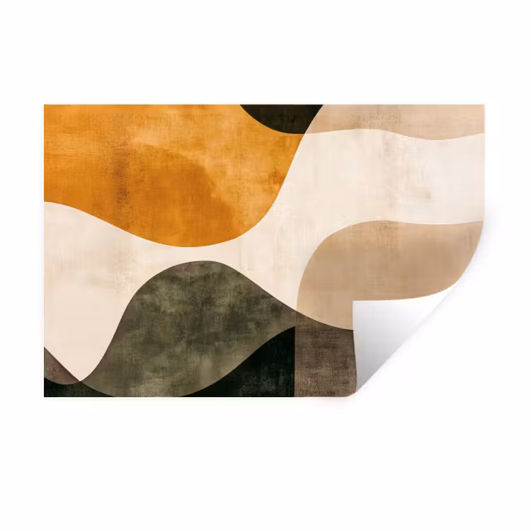 Muursticker - Vormen - Okergeel - Abstract — 1