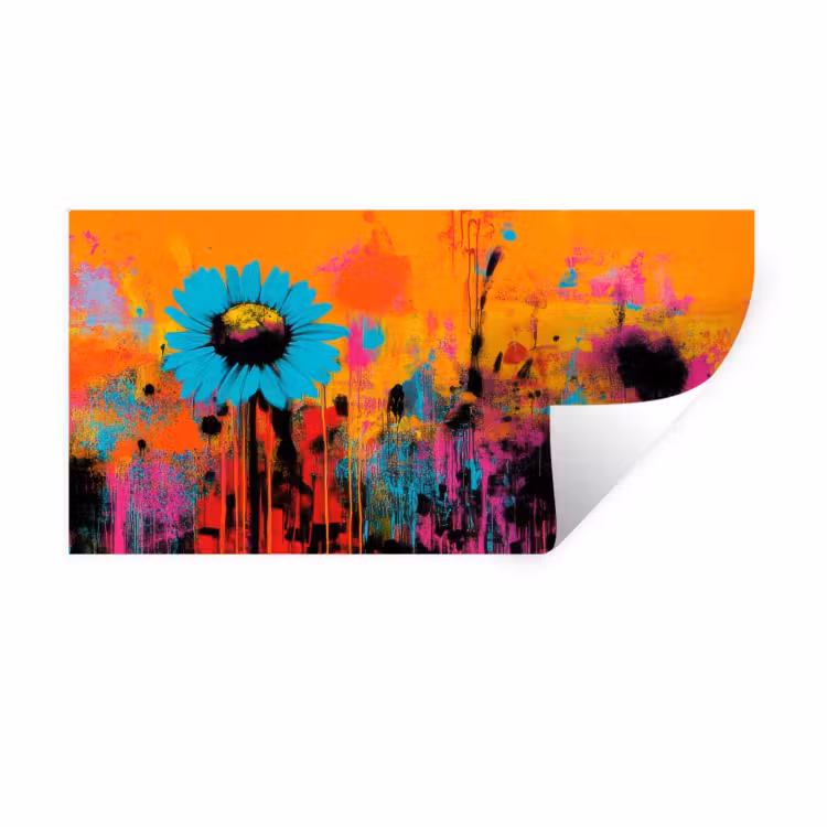 Muursticker - Zonnebloemen - Abstract - Oranje — 1