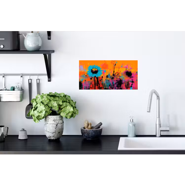 Muursticker - Zonnebloemen - Abstract - Oranje — 2