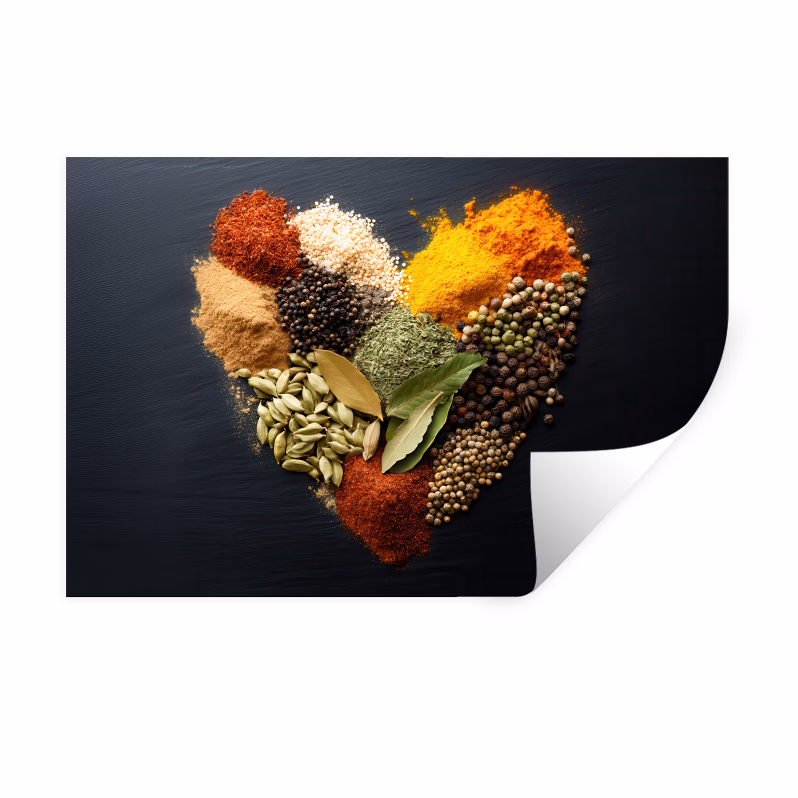 Muursticker - Specerijen - Mix - Hartvorm - Zwart — 1