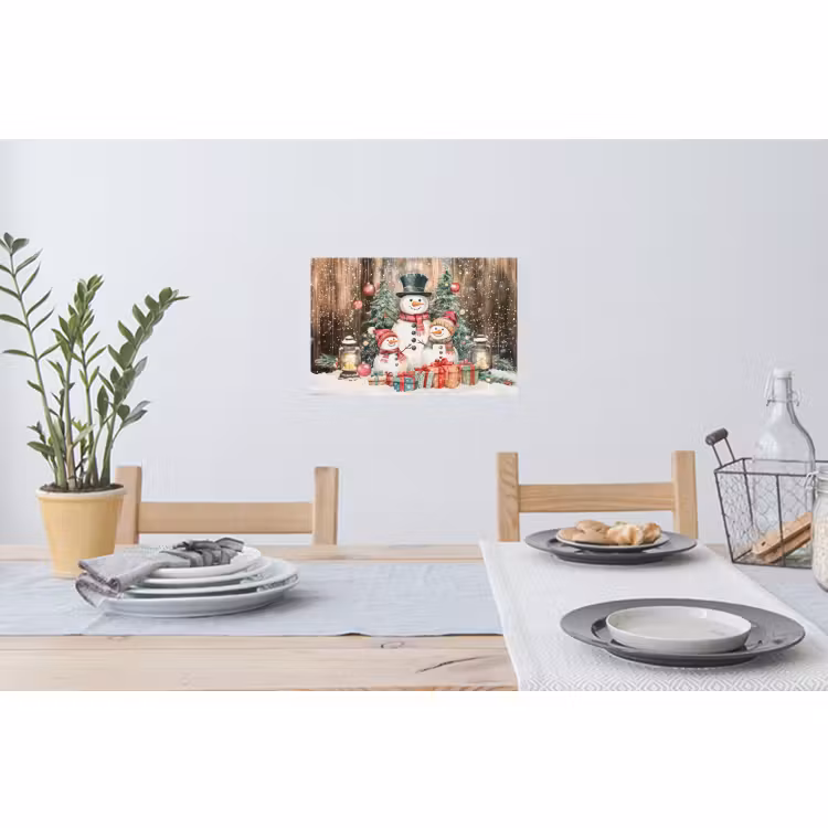 Muursticker - Sneeuwpop - Familie - Kleurrijk — 3