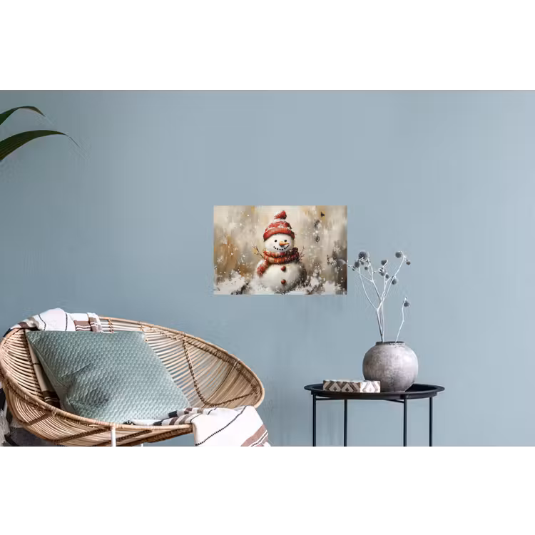 Muursticker - Sneeuwpop - Winter - Sneeuw - Beige — 4