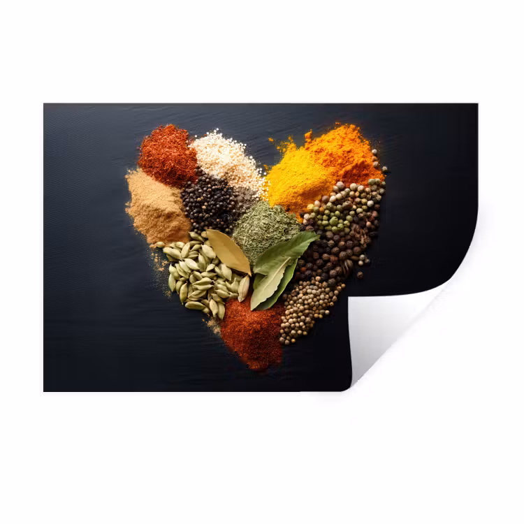 Muursticker - Specerijen - Mix - Hartvorm - Zwart — 1