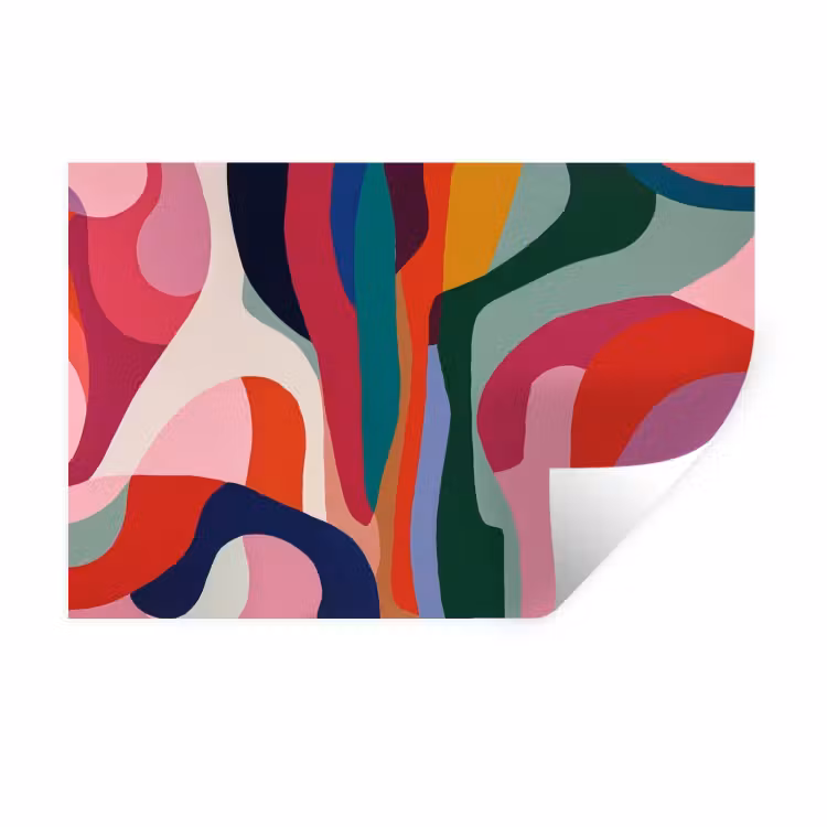 Muursticker - Vormen - Bochten - Kleurrijk - Abstract — 1