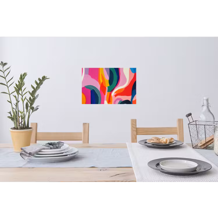 Muursticker - Vormen - Golvend - Abstract - Felroze — 3