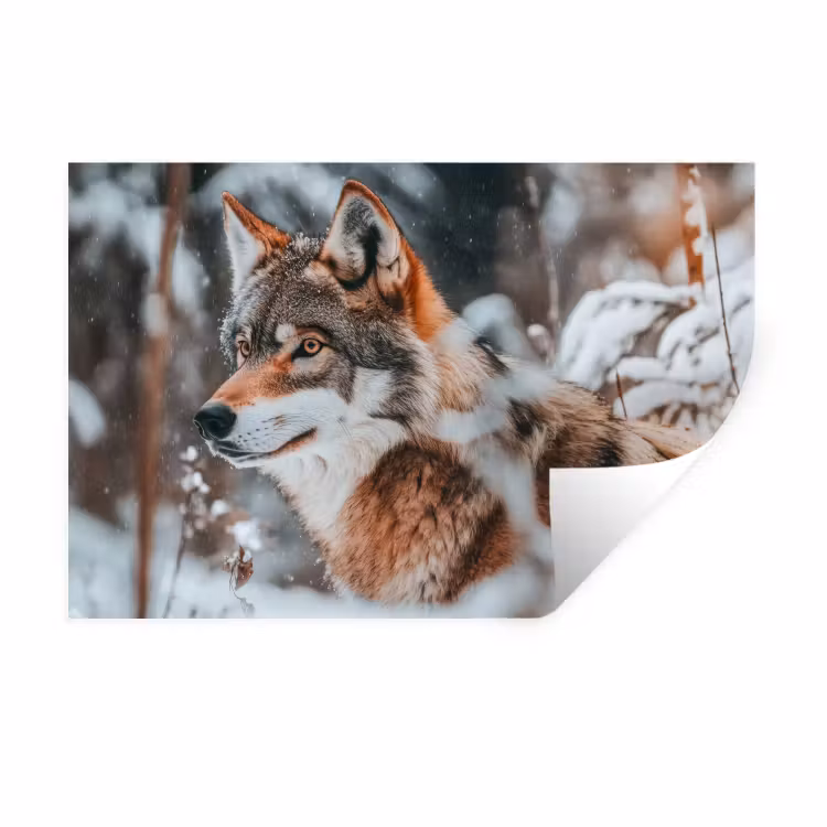 Muursticker - Wolf - Sneeuw - Winter - Dieren - Natuur - Sneeuw — 1