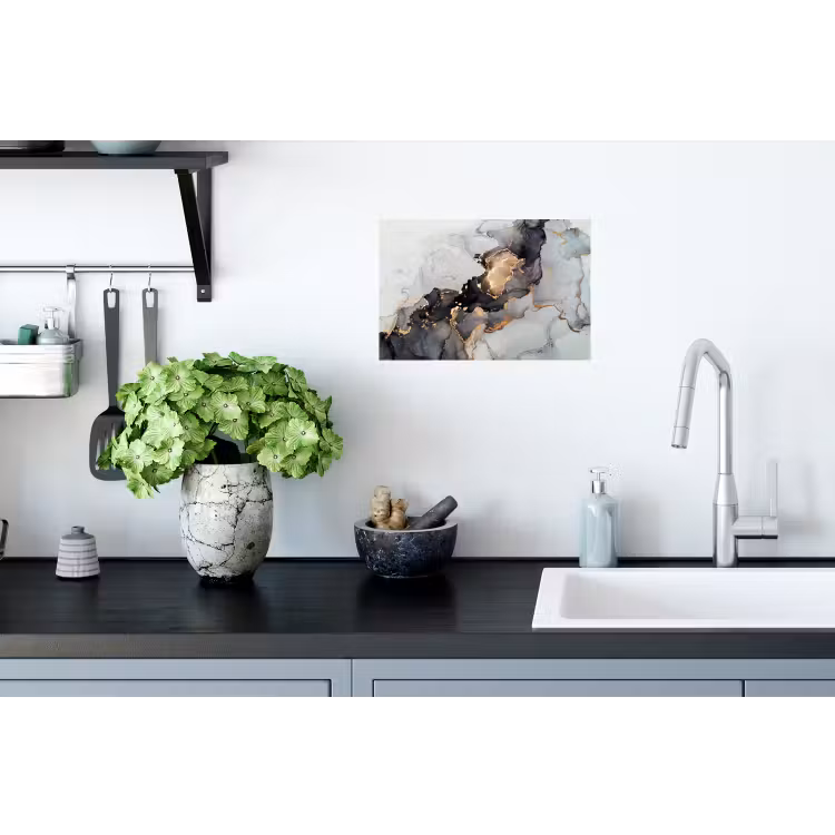 Muursticker - Zwart - Marmer - Luxe - Goud — 2