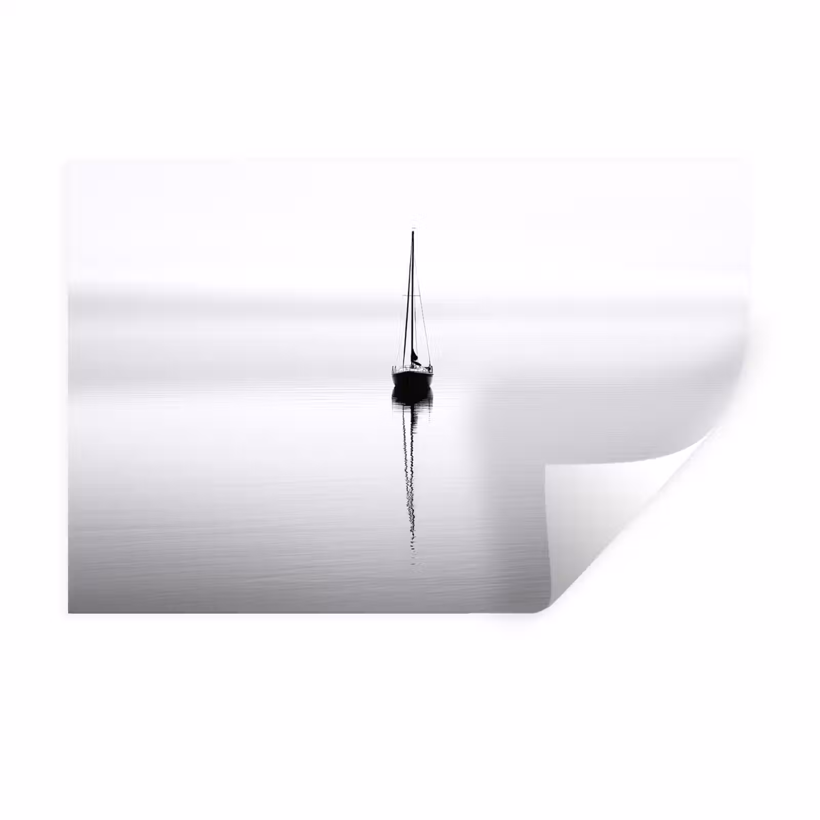 Muursticker - Zeilboot - Zwart - Water - Silhouet — 1