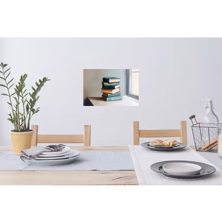 Muursticker - Stapel - Boeken - Groen - Daglicht — 3