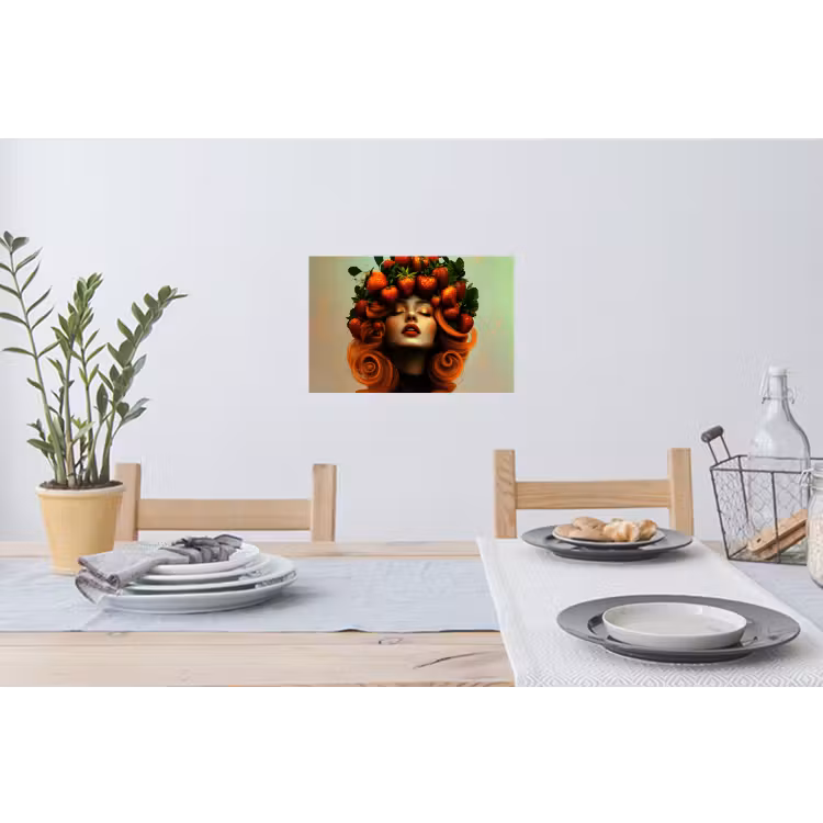 Muursticker - Vrouw - Aardbeien - Kroon — 3