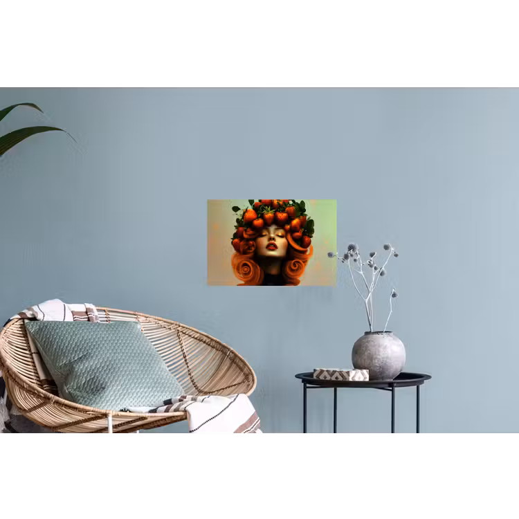 Muursticker - Vrouw - Aardbeien - Kroon — 4