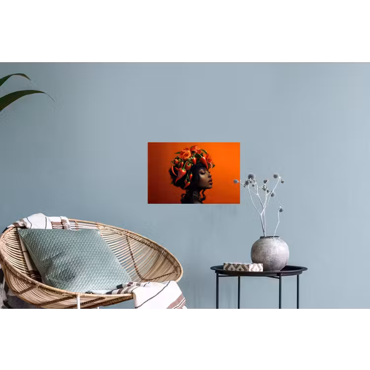 Muursticker - Vrouw - Chilipepers - Pepers - Bloemen — 4